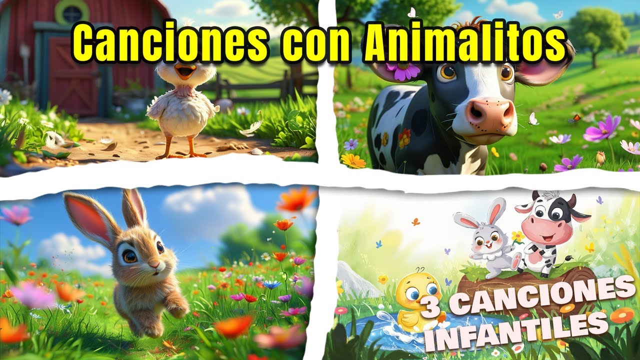 Canciones que Inspiran a los Pequeños con Animalitos 🌟🎶 | Tres Canciones Infantiles para Cantar