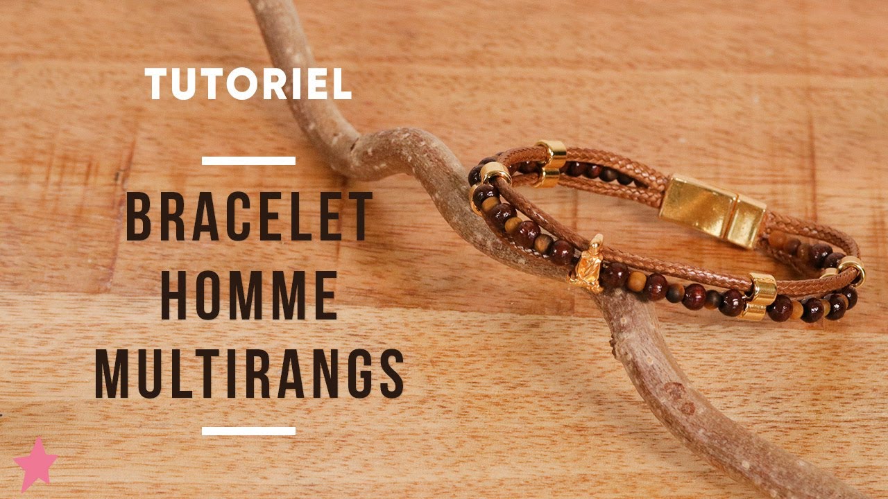 TUTORIEL | BRACELET HOMME MULTIRANGS PERLES EN BOIS ET BOUDDHA