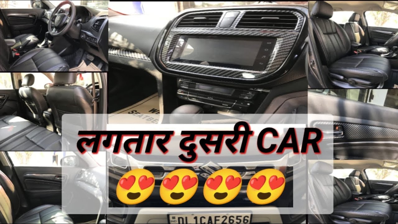 Brezza full interior in black color with wooden finish....#marutisuzuki #vitarabrezza #fullinterior