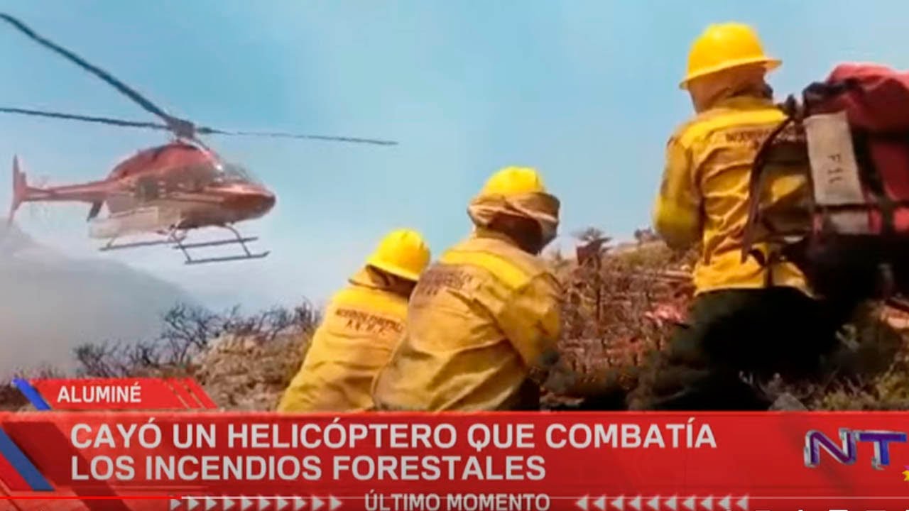 Cayó un helicóptero que combatía los incendios en el sur del país y hay dos muertos