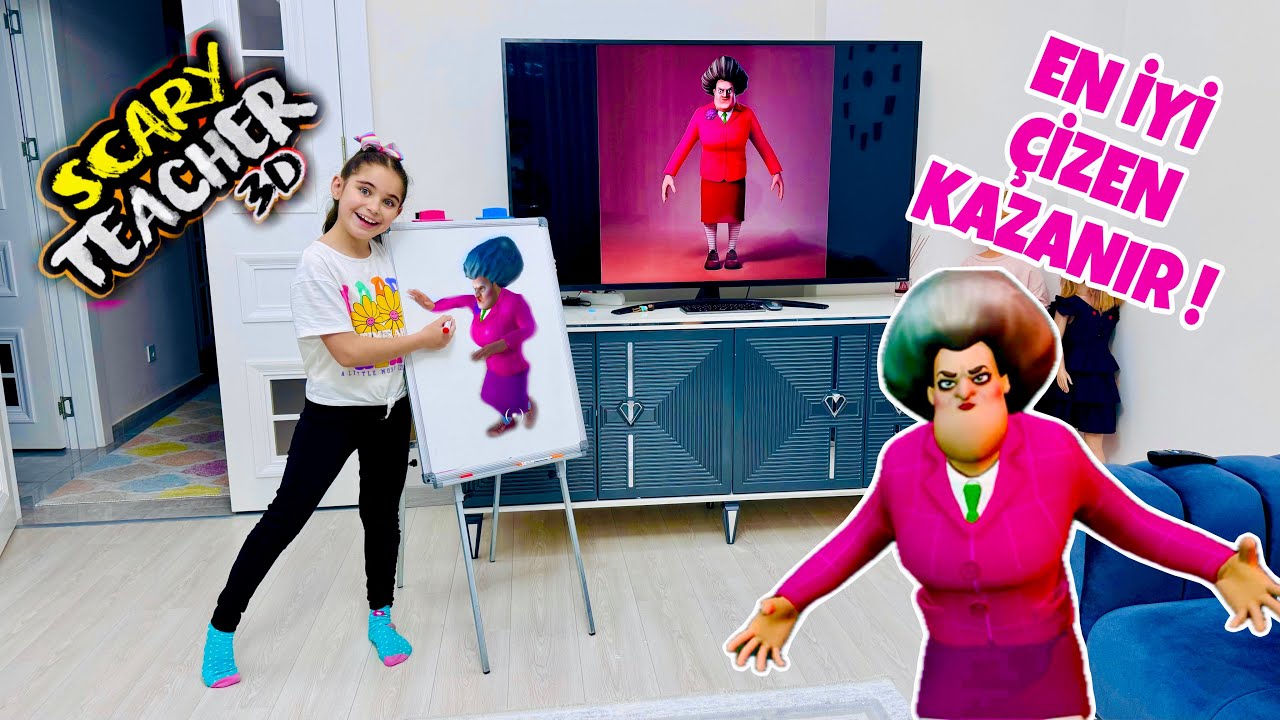 SCARY TEACHER EN İYİ ÇİZEN KAZANIR !! KOMİK YARIŞMA | KİM KAZANDI ??