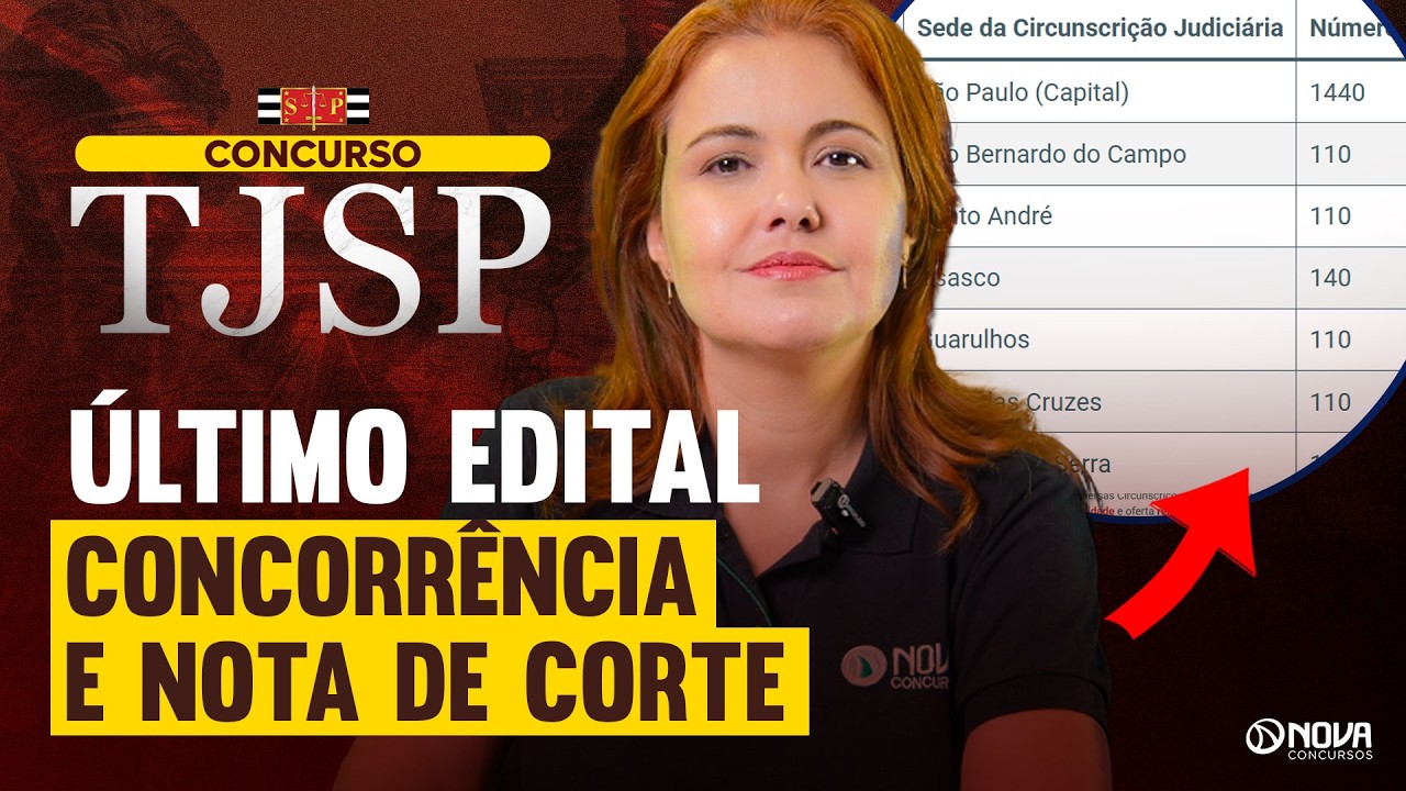 CONCURSO TJSP 2026 | Análise da NOTA DE CORTE e CONCORRÊNCIA do Último Edital ❌