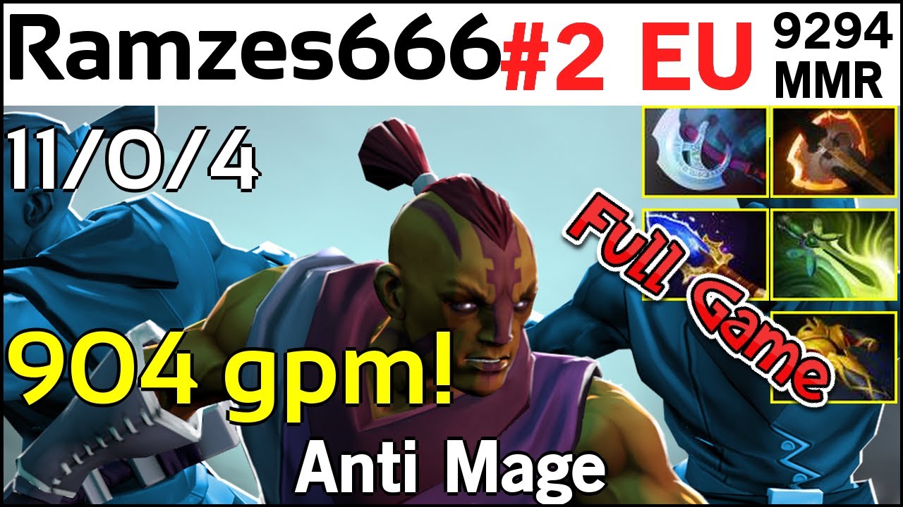 Ramzes666 (VP) - Anti Mage -  Rank#2 europe - Full Game Dota 2 Dota2