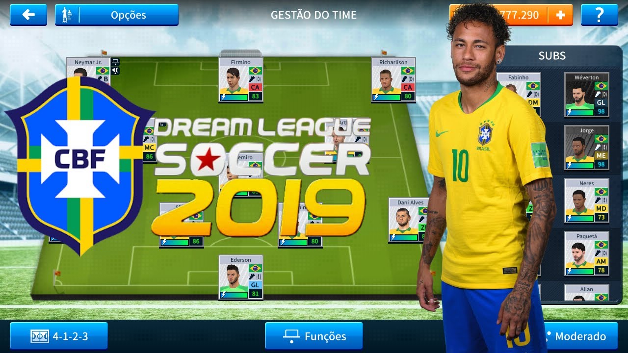 Como Colocar O Time Do Brasil No DLS 2019.