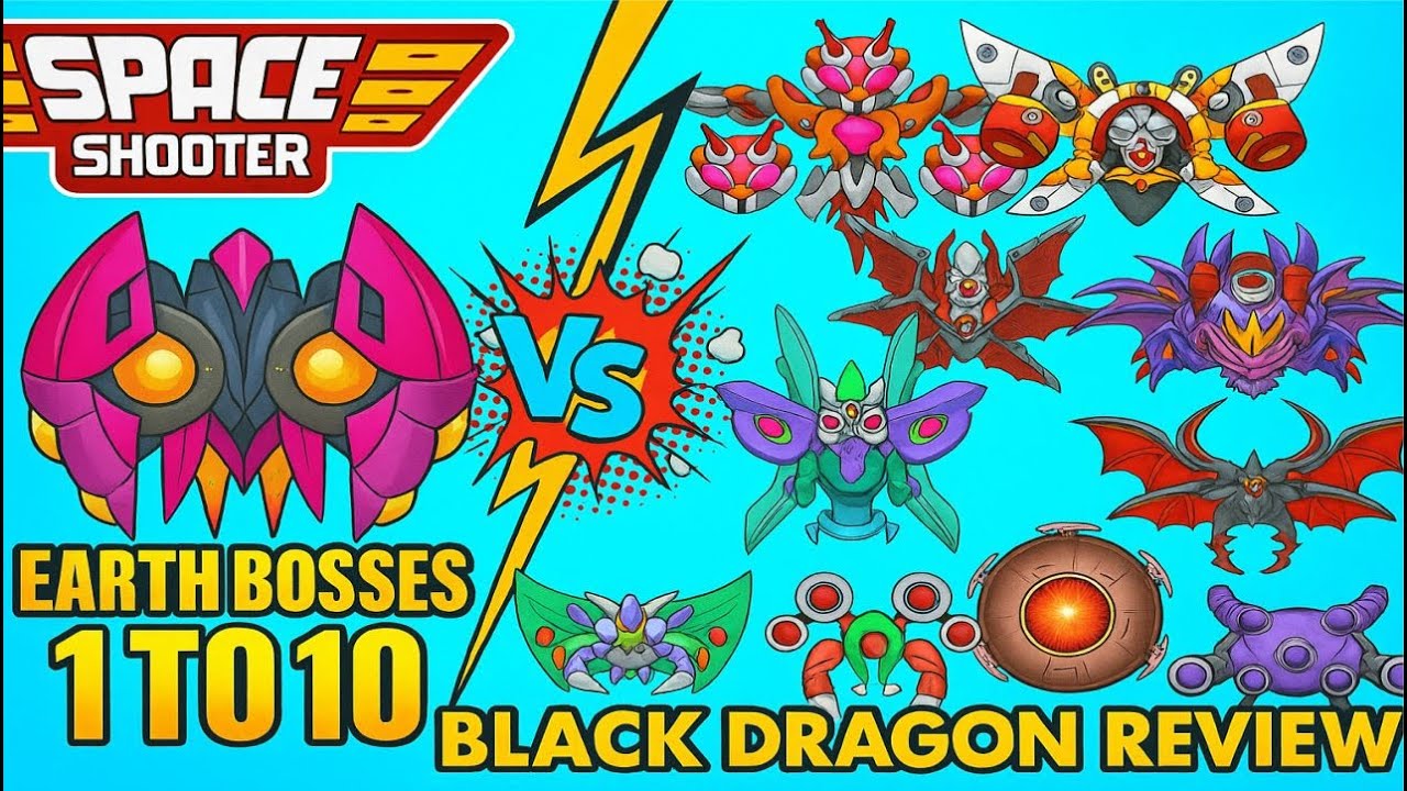 Space Shooter Earth Bosses 1 To 10 Vs Lightroom Ship | World Bosses Review