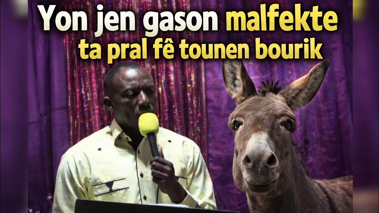 Yon jen gason malfekte ta pral fe tounen bourik pou raboure patat pandan lal we yon moun an pwovens