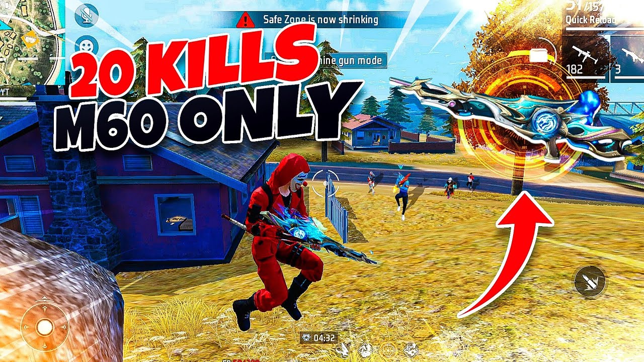 M60 से Solo Vs Squad 20 Kills Overpowered Gameplay 🔥 - Free Fire Max