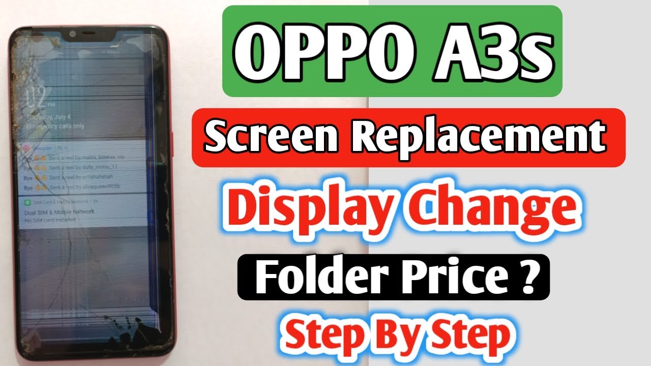 Oppo A3s Display + Touch Screen Replacement | Oppo A3s Folder Change/Price | Oppo A3s Disassembly |