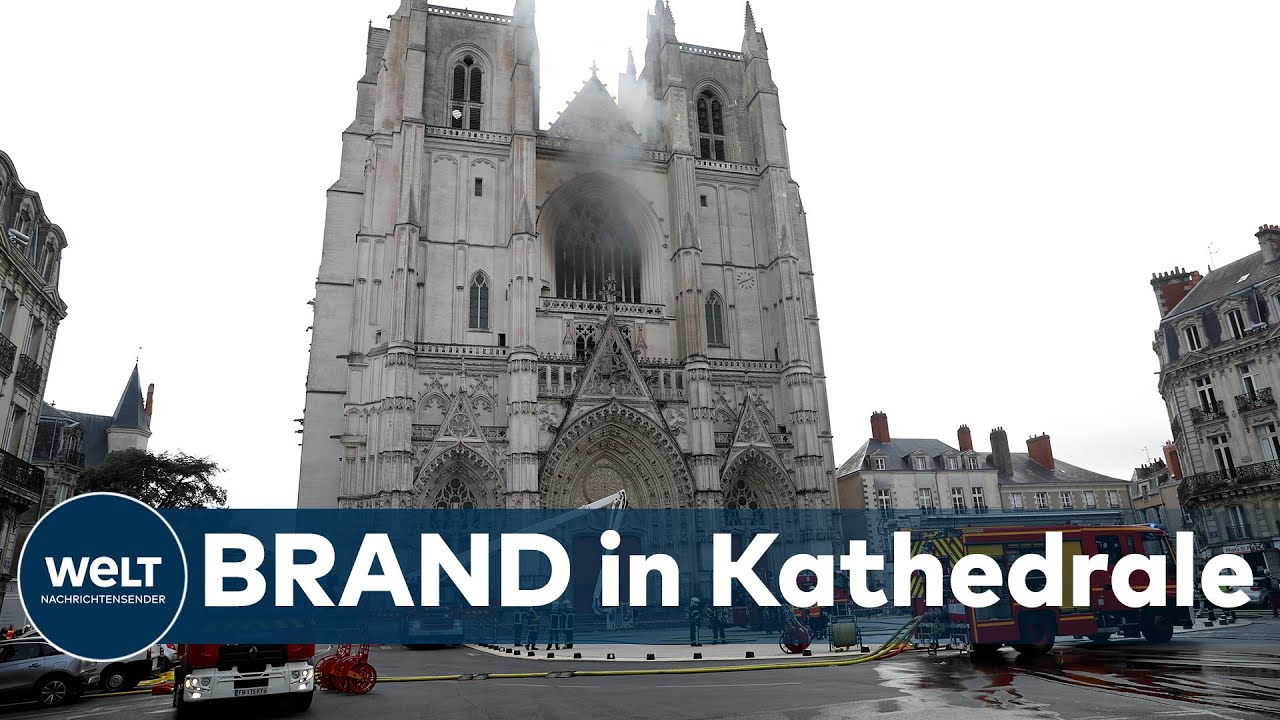 GROßFEUER eingedämmt: Kathedrale im französischen Nantes in Brand geraten