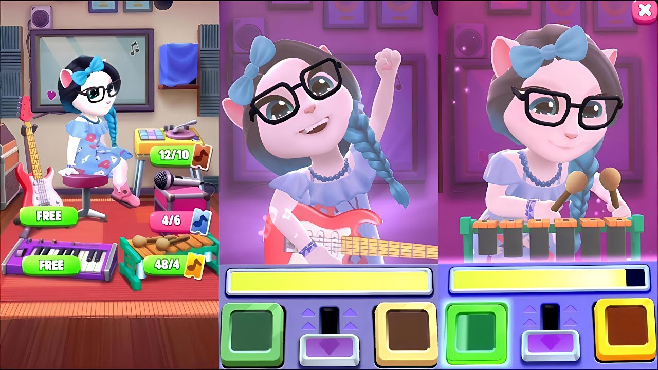 😱 Angela 2 Played All Musical  Instruments Guitar, Piano, etc in #Mytalkingangela2