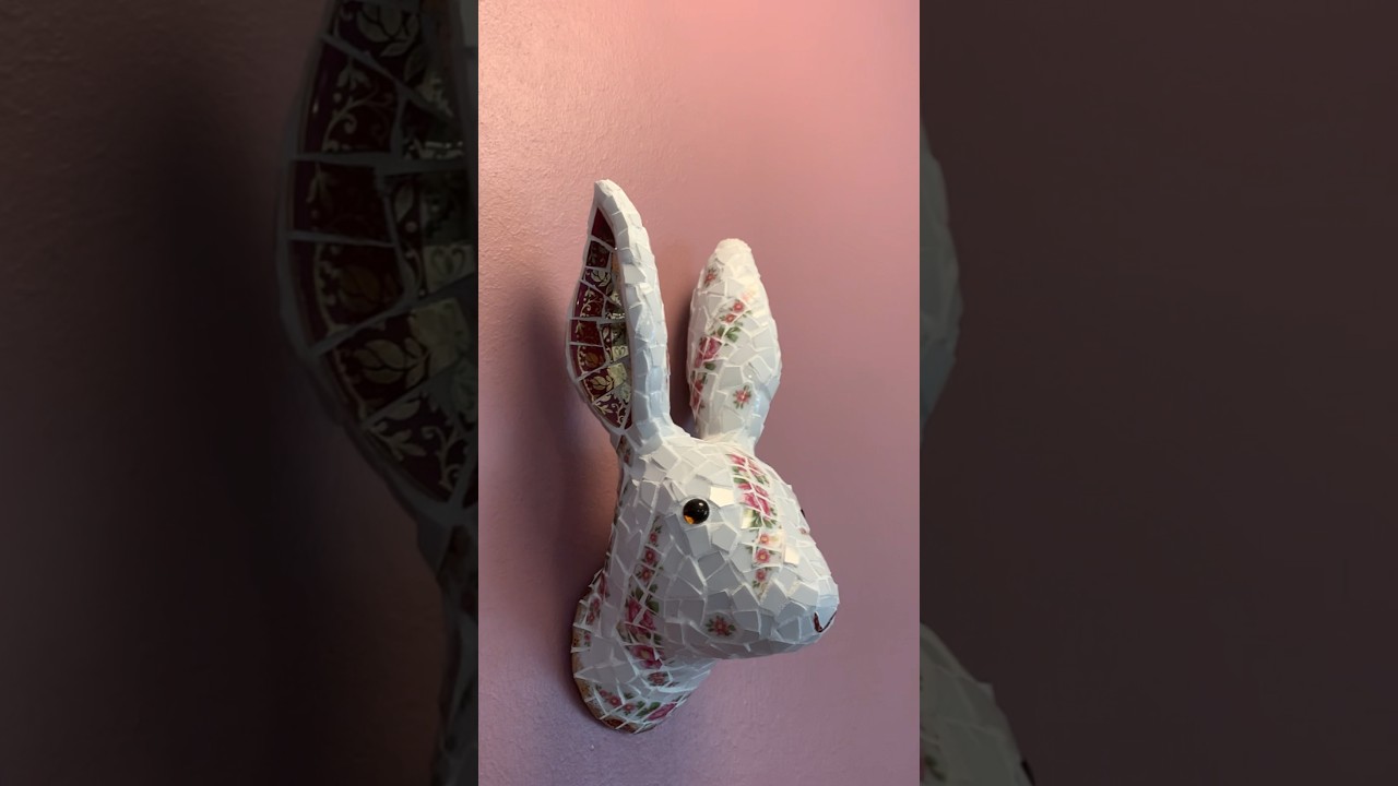 From plates to&hellip; 🐰 #mosaic #bunny #art #porcelain lain