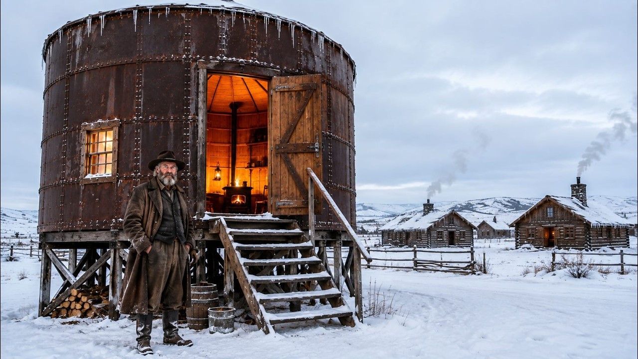 He Made His Cabin Inside an Old Iron Water Tank &mdash; Family Slept Like Inside a Warm Oven All Winter