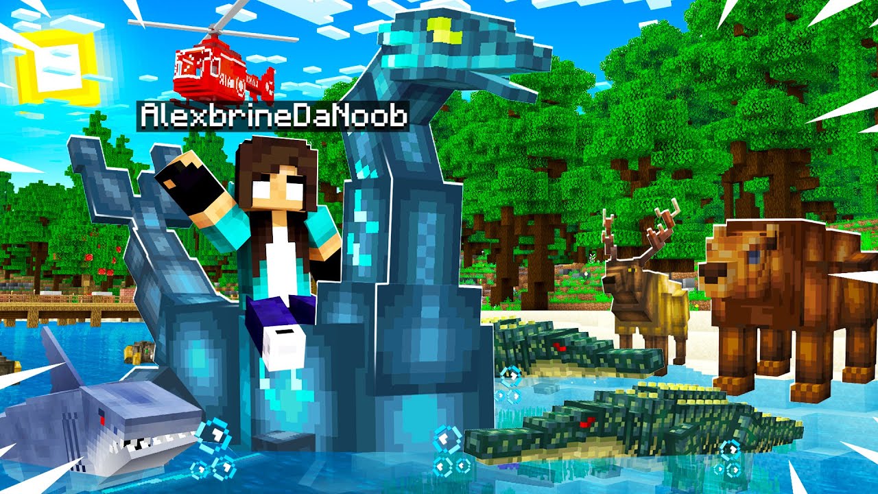noob Girl finds SECRET Minecraft Mobs... (Block Ness Monster #1)
