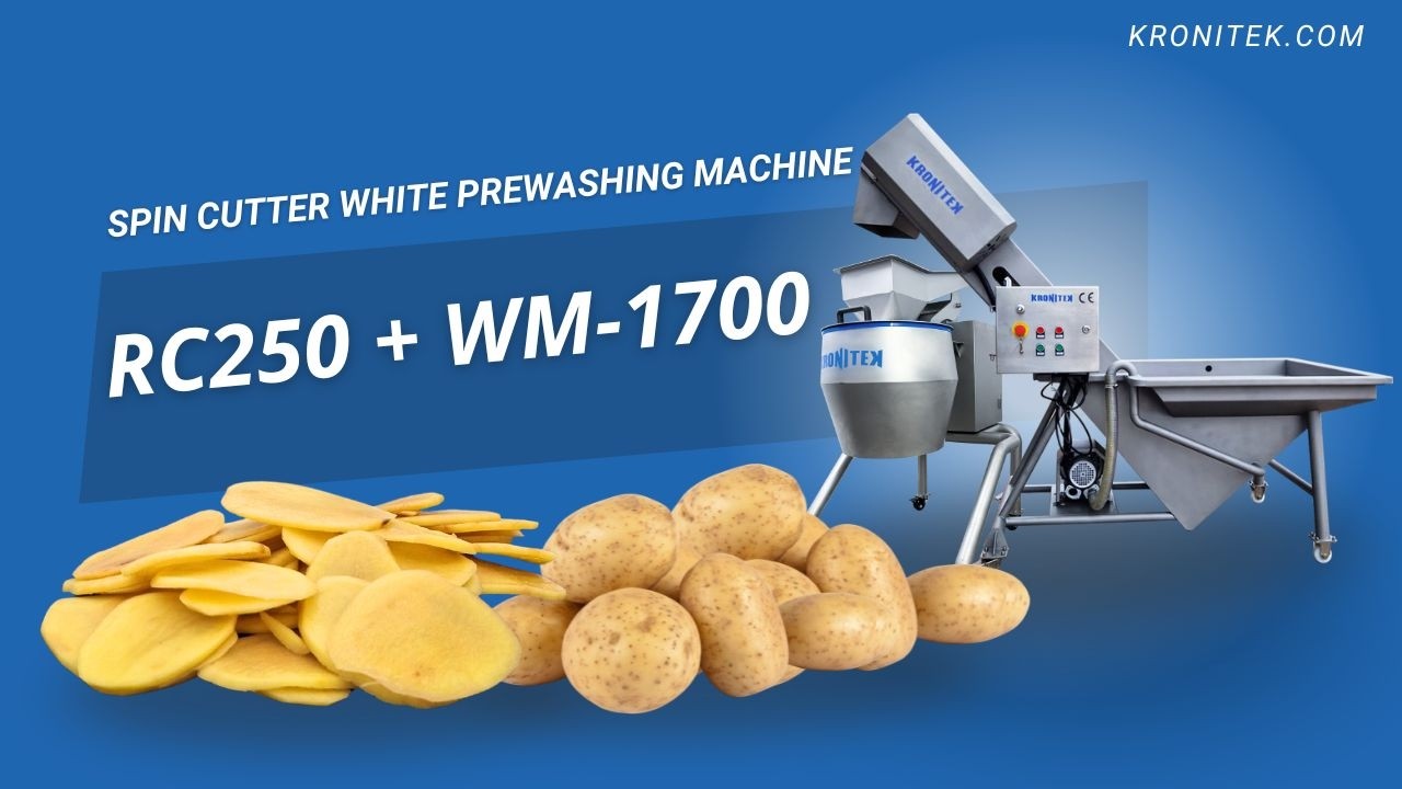 Rotary Cutter RC250 + Prewashing Machine WM-1700 with Elevator – Potato Processing Line 🥔