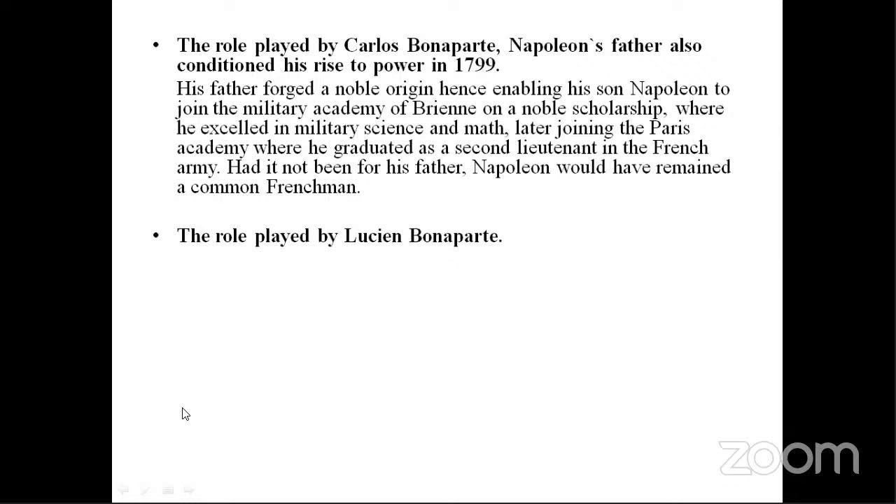Senior Five History E-Class Topic: Napoleon Bonaparte 1799-1815 By Tr Busuulwa Joseph