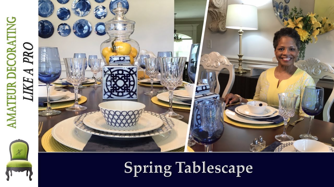Spring Tablescape In My Blue & Yellow