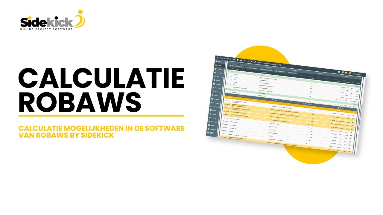 Calculatie in Robaws by Sidekick | Kennismaken met de calculatie mogelijkheden
