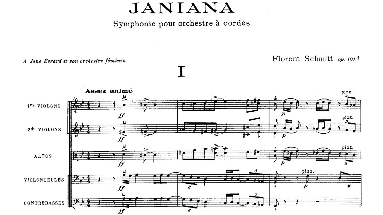 Florent Schmitt - Janiana, symphony for string orchestra, Op. 101