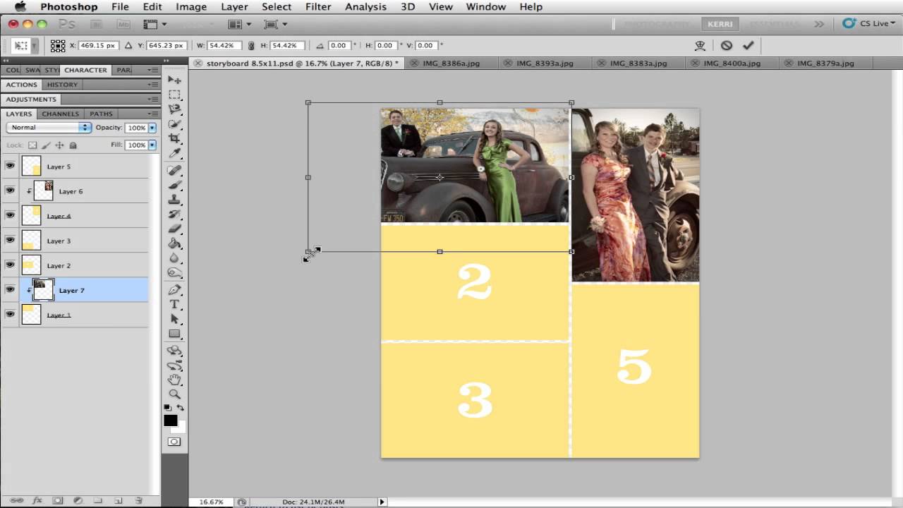 Using Storyboard Templates in Photoshop