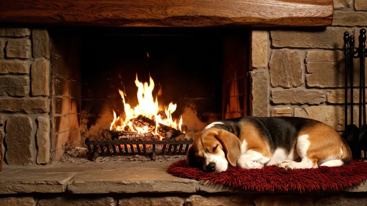 Fire Crackling Sounds at Night | Cozy Sleep Fireplace