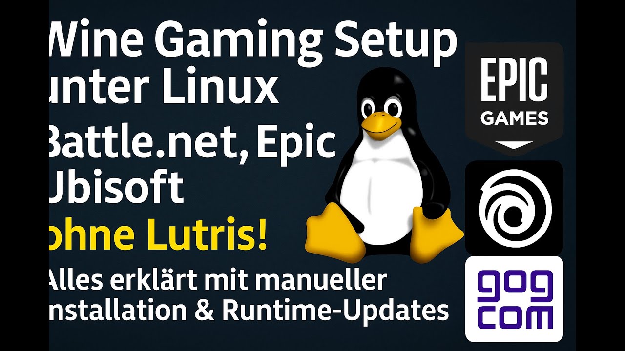 Ubuntu24.04 AILinux Gaming mit Wine – Battle.net, Epic, GOG, Ubisoft ohne Lutris. Nur EA mit Lutris!