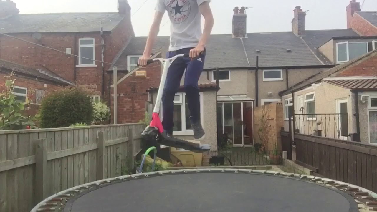 Trampoline scooter edit Aiden kitching!