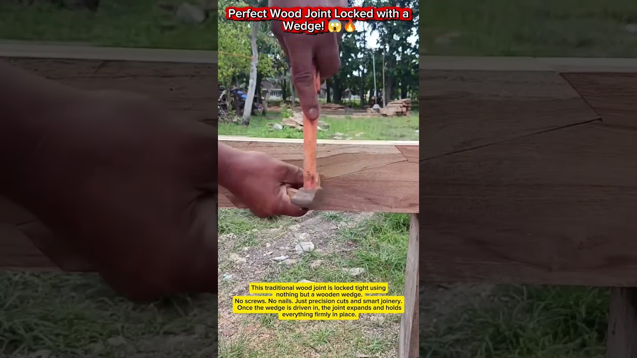 Perfect Wood Joint Locked with a Wedge! 😱🔥