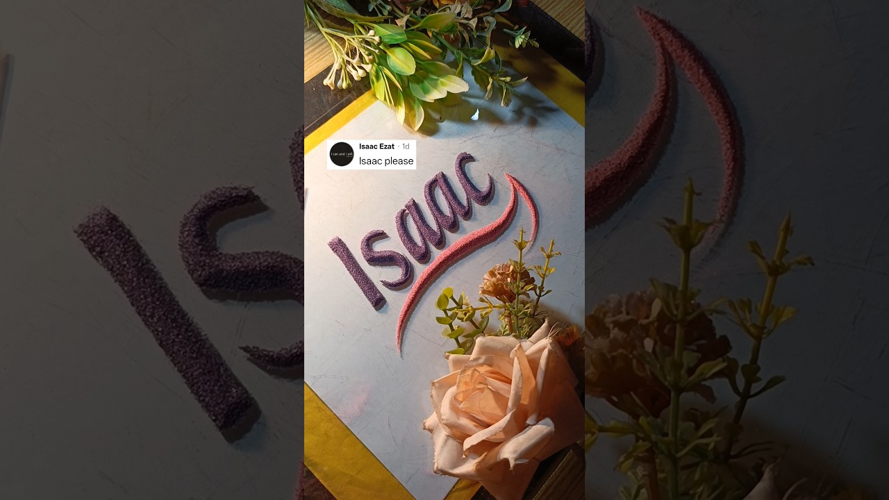 ❤️ Isaac name sand art ✨ personalized sand writing request done #sandart #sandwriting #isaac  #asmr