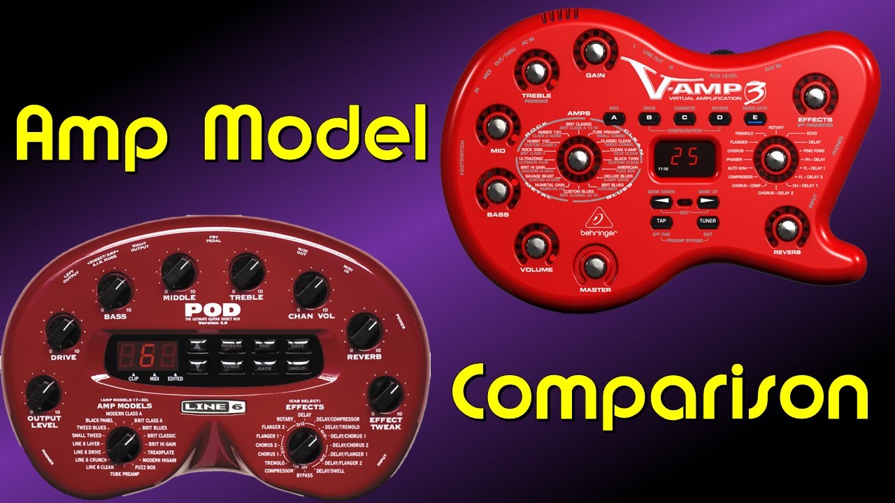 Line 6 POD 2.0 & Behringer V-Amp 3 -- Amp Model Comparison