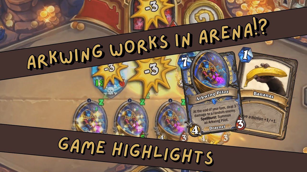 Hearthstone Arena - Crazy Arkwing Combos and Homebrew Mage Highlights!
