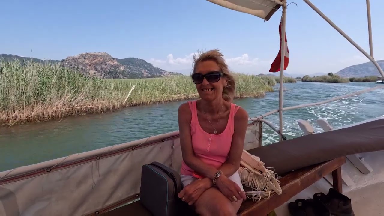 Dalyan, Ancient city of Kaunos, and The river Dalyan.  Southern Turkey.