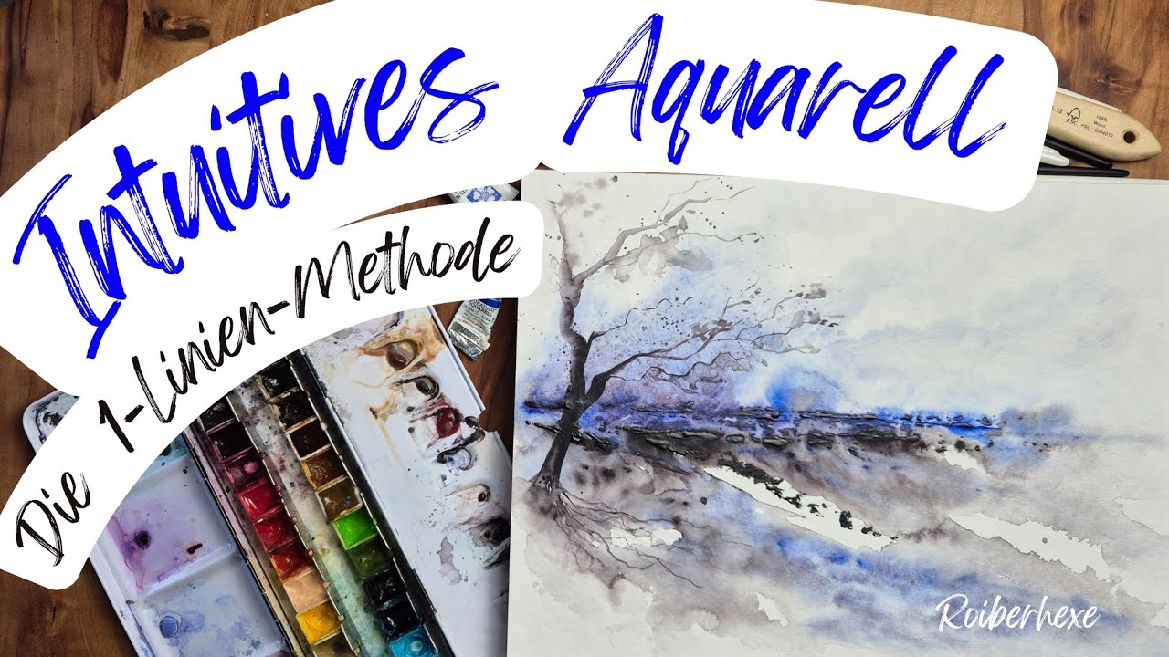 Intuitive Aquarellmalerei: aus einer Linie entsteht eine Geschichte