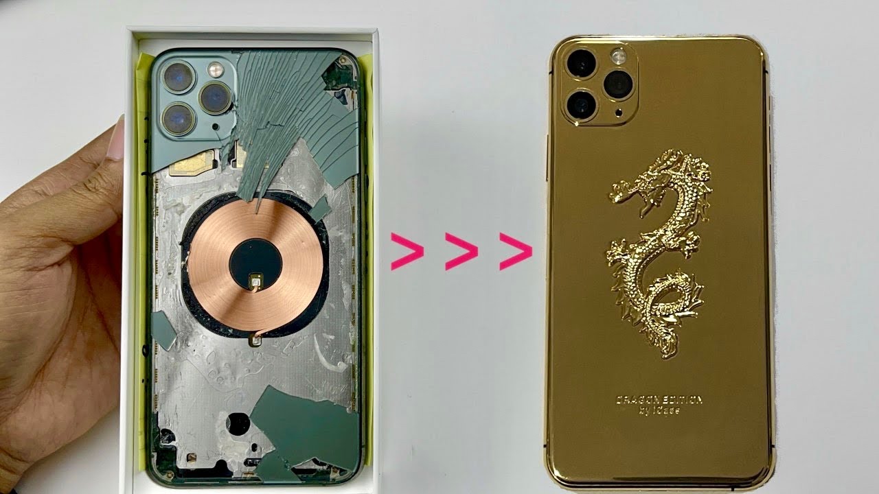 I Turn Broken iPhone 11 Pro Max to Gold Dragon Limited Edition...