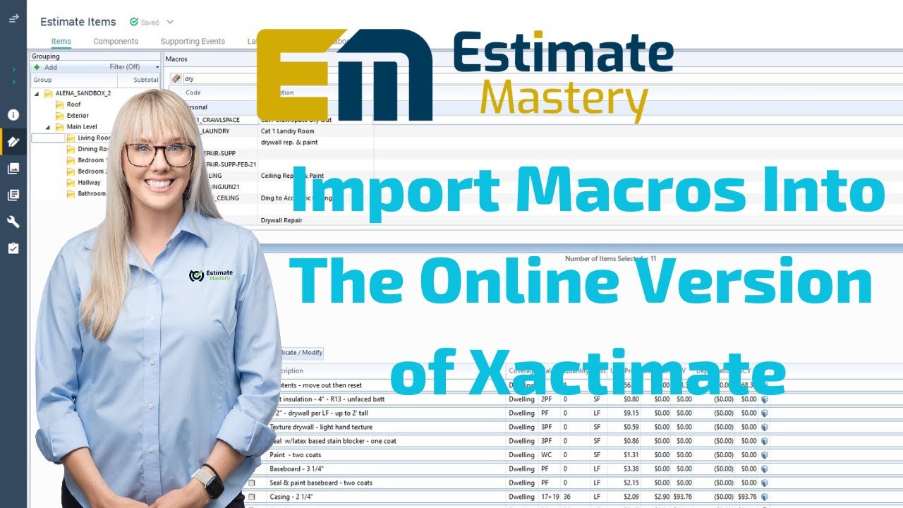 Importing Macros Into the Online Version of Xactimate