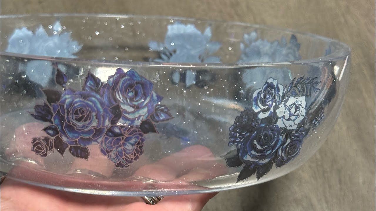 Resin bowl with stickers for accents.