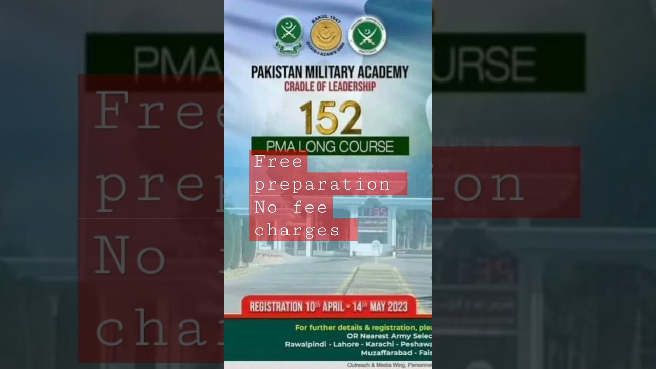 pma 152 long course registration eligible criteria initial and issb preparation free no fee charges