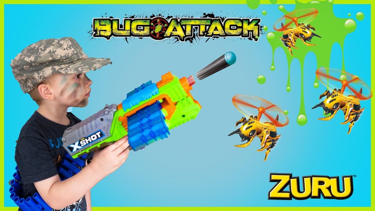 Flying Bug Attack: Blaster Battle | X-Shot by Zuru | The Bubbas Adventure Show