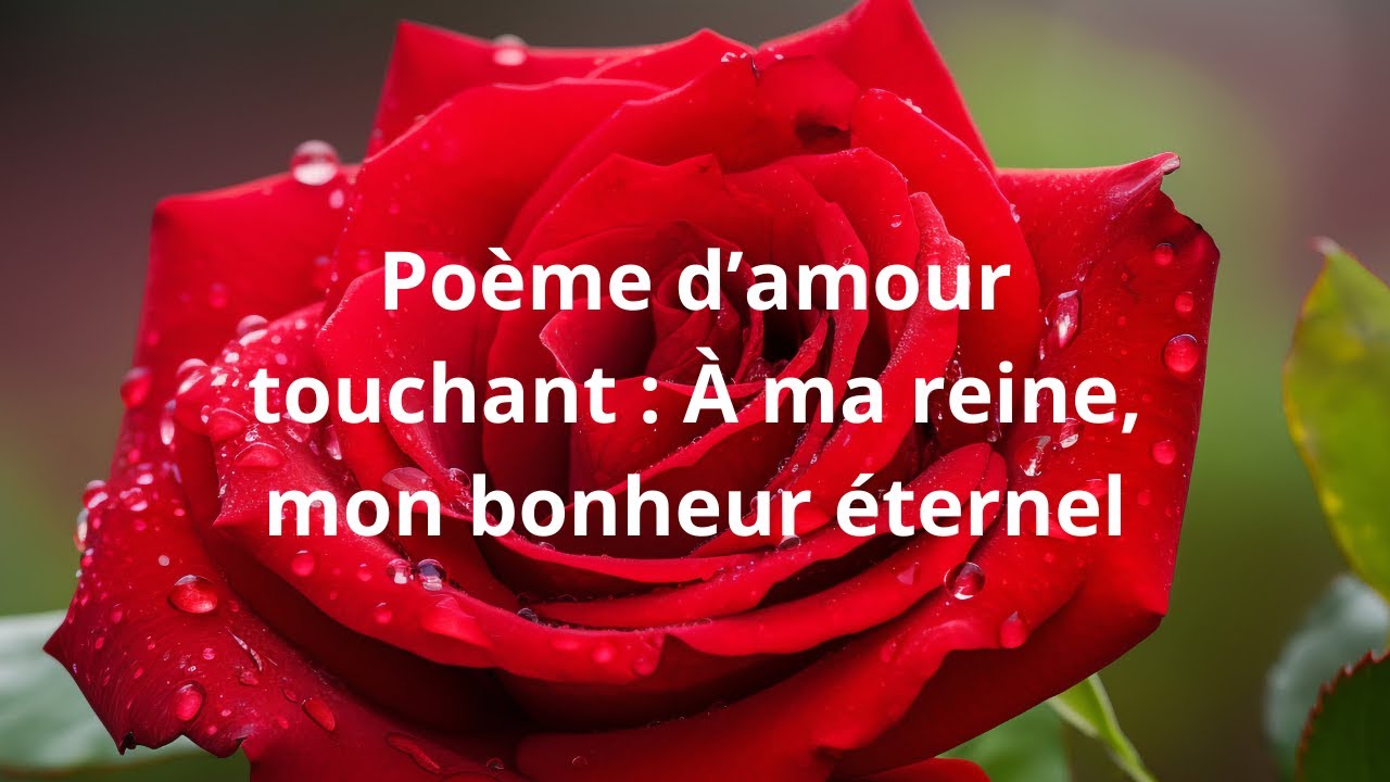 Poème d’amour touchant  À ma reine, mon bonheur éternel