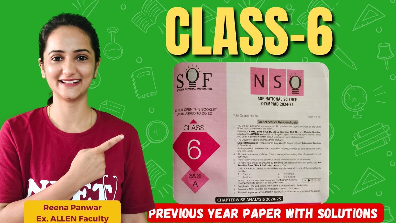 Class-6 NSO Science Previous Year Questions | NSO Previous Year Paper 2025 | Olympiad Questions