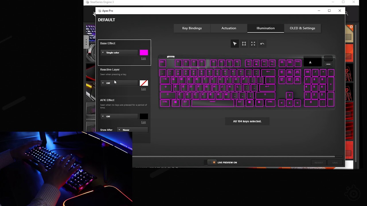 Клавиатура Apex Pro: как настроить RGB-подсветку