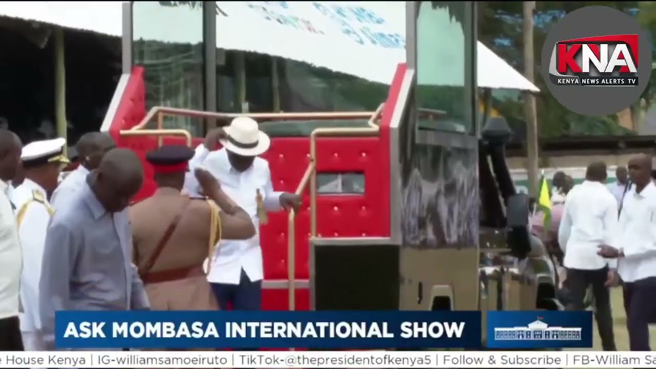WATCH PRESIDENT RUTO'S ARRIVAL FOR ASK MOMBASA INTERNATIONAL SHOW!