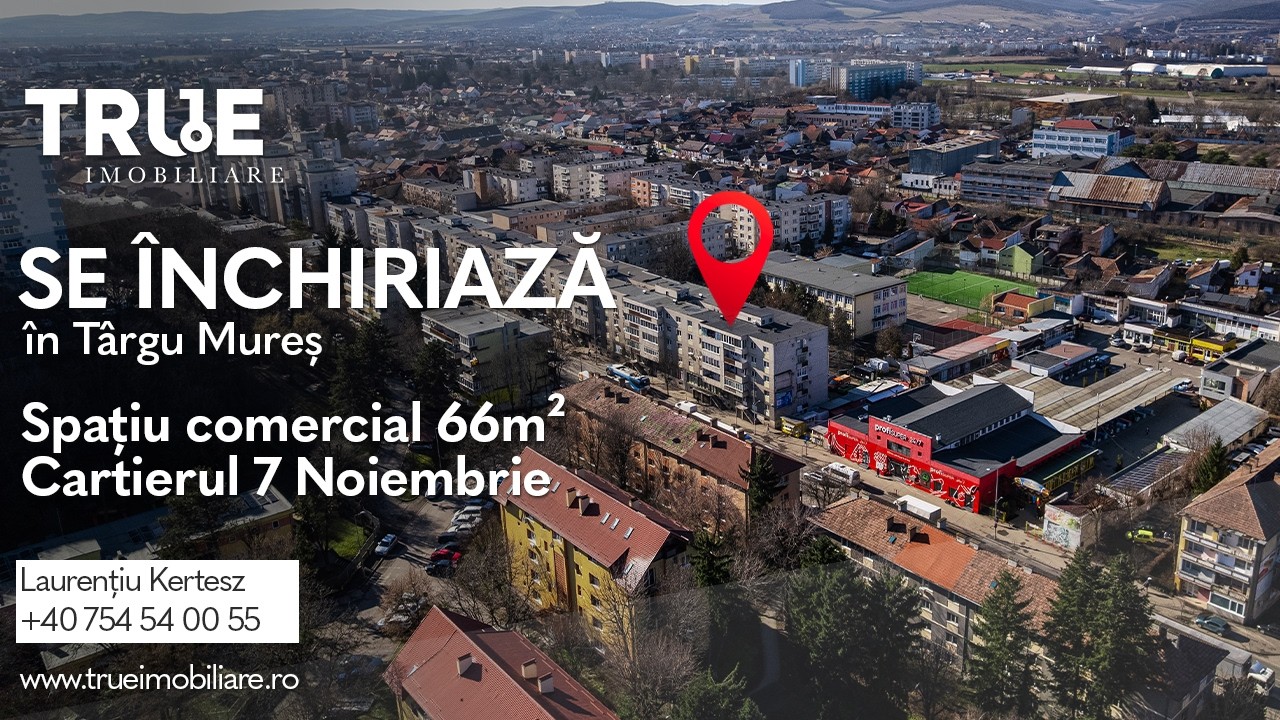 🏬 Spațiu comercial de închiriat, 66m², 7 Noiembrie, Târgu Mureș
