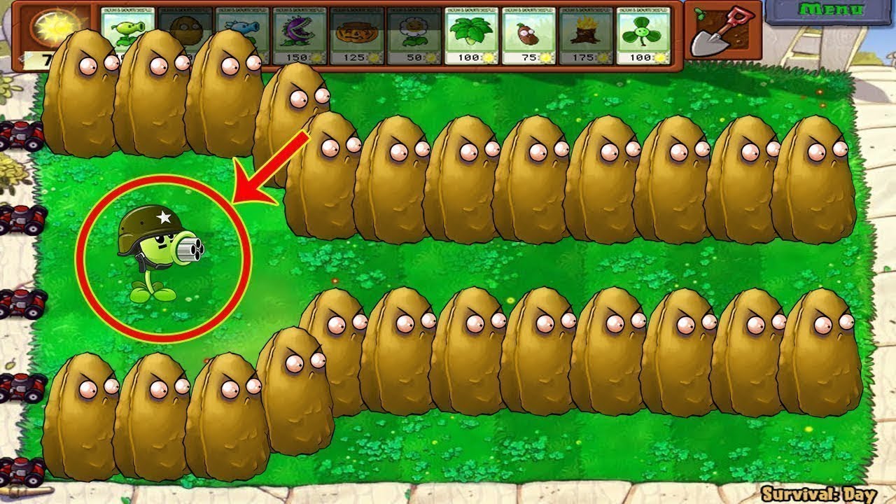 1 Peashooter vs WALL-NUT ARMY – Can One Plant Survive? | Plants vs Zombies Hack