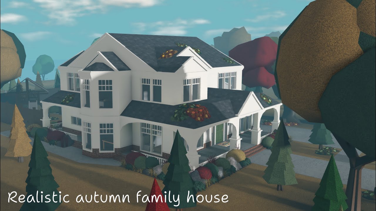 Bloxburg build: Realistic two-story autumn family house | speedbuild part 1 | Total price: 420k