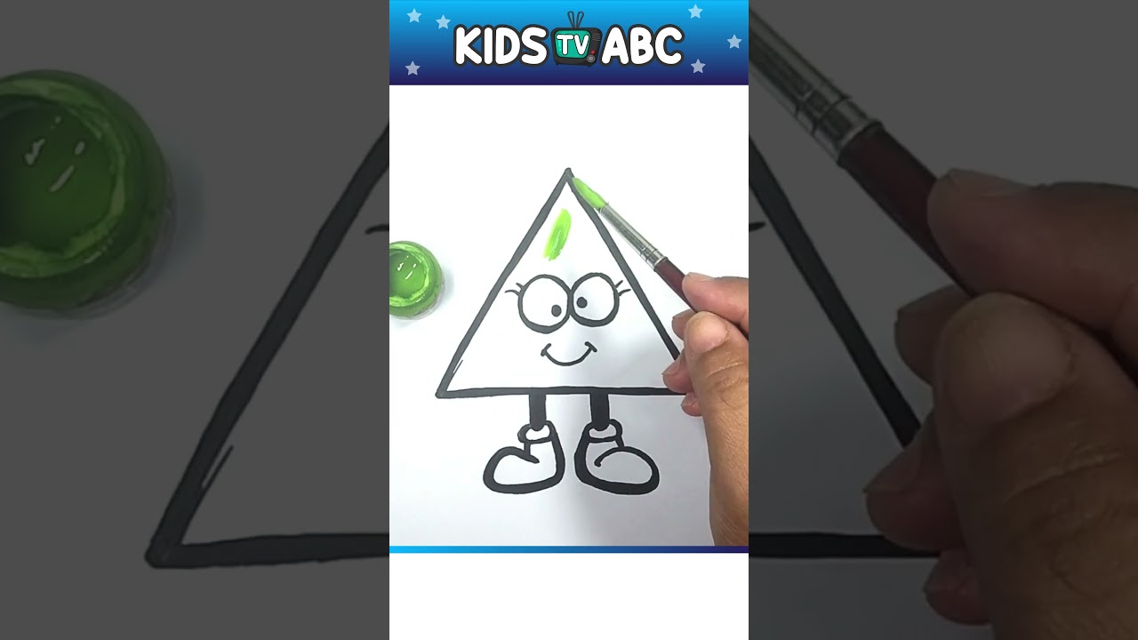 Triangle shape Drawing, Painting and Coloring for kids and toddlers | Draw triangle #triangle #draw