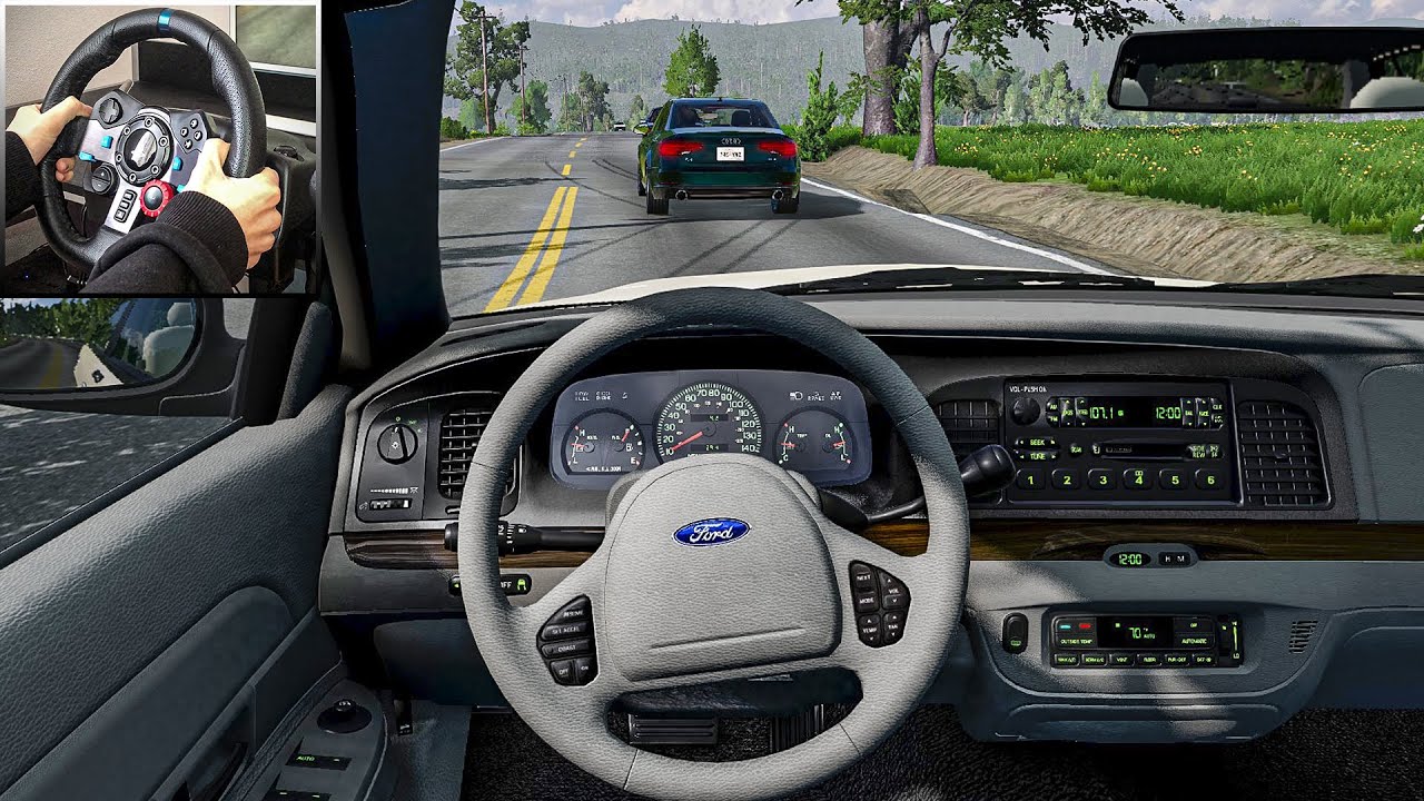 Ford Crown Victoria | BeamNG Drive | Realistic POV Drive | Steering Wheel