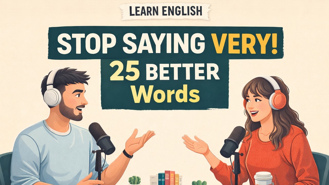 English Podcast For Learning English | Stop Saying VERY! 25 Better Words | Easy English Conversation
