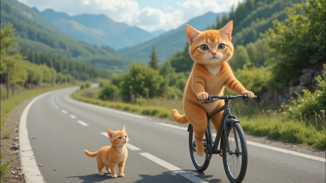 Mama Cat&rsquo;s Peaceful Village Ride | Green Tea Story with Kitten 🐱🍃