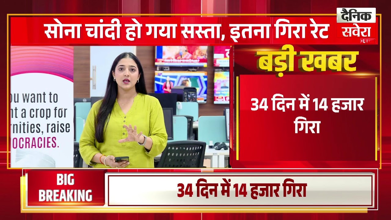 सोना चांदी हो गया सस्ता,34 दिन में इतना गिरा रेट