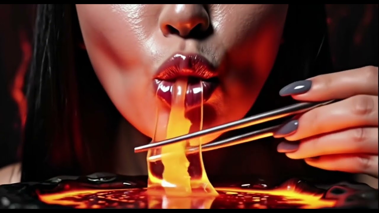 Girl eating 🔥 fire food 